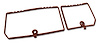 468339 Rear Compartment Unit Door Frames, 1981-1981 Chevy Corvette, Cinnabar 2 Piece - image 1