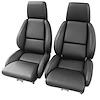 468420 OE Style 100-percent Leather Standard Seat Covers W/O Perforated Inserts, 1984-1988 Chevy Corvette, Black - image 1
