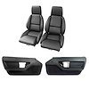 468520KCV Interior Package, 1986-1988 Chevy Corvette, Mounted Standard Leather Seats, Black W/Solid Inserts - image 1