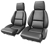 468522 Mounted Leather Seat Covers, 1984-1987 Chevy Corvette, Graphite Standard No-Perforations - image 1