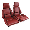 468527 Mounted Leather Seat Covers, 1984-1985 Chevy Corvette, Red Standard No-Perforations - image 1