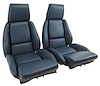 468570 Mounted Leather Seat Covers, 1984-1985 Chevy Corvette, Blue, Standard No-Perforations - image 1