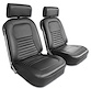 480420 Driver Leather Seat Covers, 1967-1967 Chevy Corvette, Black - image 1