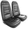 480720 Driver Leather Seat Covers, 1970-1971 Chevy Corvette, Black, Leather/Vinyl - image 1