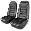 480820 Driver Leather Seat Covers, 1972-1972 Chevy Corvette, Black, Leather/Vinyl - image 1