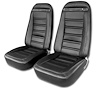 480920MS Mounted Seats, 1973-1974 Chevy Corvette, Driver Black Leather Vinyl w/Shoulder Harness - image 1
