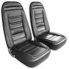 481020 Driver Leather Seat Covers, 1975-1975 Chevy Corvette, Black, Leather/Vinyl - image 1