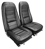 481120 Driver Leather Seat Covers, 1976-1978 Chevy Corvette, Black, Leather/Vinyl - image 1