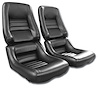 481520 Mounted Driver Leather Seat Covers, 1979-1982 Chevy Corvette, Black, Leathr/Vinyl, 4 in. Bolster - image 1