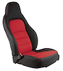 486497 100-percent Leather Standard Seat Covers, 2005-2011 Chevy Corvette, Ebony & Red - image 1