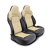 487296PK Leather Seat Covers & Foam, 2012-2013 Chevy Corvette, Ebony/Cashmere 100-percent Lthr 2-Tone W/Perf Insert - image 1