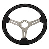 57667 Steering Wheel, 1968-1982 Chevy Corvette, Black Leather W/Satin Spokes - image 1
