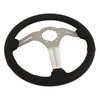 57667 Steering Wheel, 1968-1982 Chevy Corvette, Black Leather W/Satin Spokes - image 3