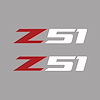 75149 Z51 Fender Vent Decals, 2005-2019 Chevy Corvette, Pair, Gloss Red Z/Gloss White 51, Medium - image 1