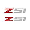 75155 Z51 Fender Vent Decals, 2005-2019 Chevy Corvette, Pair, Gloss Red Z/Gloss Gray 51, Medium - image 1