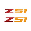 75157 Z51 Fender Vent Decals, 2005-2019 Chevy Corvette, Pair, Gloss Red Z/Gloss Orange 51, Small - image 1