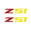 75159 Z51 Fender Vent Decals, 2005-2019 Chevy Corvette, Pair, Gloss Red Z/Gloss Yellow 51, Medium - image 1