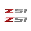 75165 Z51 Fender Vent Decals, 2005-2019 Chevy Corvette, Pair, Gloss Red Z/Matte Gray 51, Medium - image 1