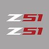 75168 Z51 Fender Vent Decals, 2005-2019 Chevy Corvette, Pair, Gloss White Z/Gloss Red 51, Medium - image 1