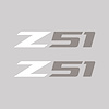 75171 Z51 Fender Vent Decals, 2005-2019 Chevy Corvette, Pair, Gloss White Z/Gloss Silver 51, Small - image 1