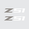 75174 Z51 Fender Vent Decals, 2005-2019 Chevy Corvette, Pair, Gloss Silver Z/Gloss White 51, Small - image 1