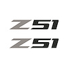 75176 Z51 Fender Vent Decals, 2005-2019 Chevy Corvette, Pair, Gloss Silver Z/Matte Dark Gray 51, Medium - image 1