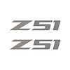 75178 Z51 Fender Vent Decals, 2005-2019 Chevy Corvette, Pair, Gloss Silver Z/Matte Gray 51, Medium - image 1