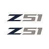 75188 Z51 Fender Vent Decals, 2005-2019 Chevy Corvette, Pair, Gloss Blue Z/Gloss Silver 51, Small - image 1