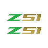 75195 Z51 Fender Vent Decals, 2005-2019 Chevy Corvette, Pair, Gloss Lime Green Z/Gloss Metallic Gold 51, SM - image 1