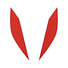 77212 Headlight Eyelid Decals, 2014-2019 Chevy Corvette, Pair, Red Faux Leather - image 1