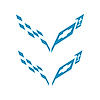 77218 Front/Rear Flag Emblem Insert Overlay Sets, 2014-2019 Chevy Corvette, Gloss Tension Blue - image 1
