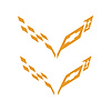 77221 Front/Rear Flag Emblem Insert Overlay Sets, 2014-2019 Chevy Corvette, Gloss Orange - image 1