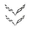 77233 Front/Rear Flag Emblem Insert Overlay Sets, 2014-2019 Chevy Corvette, Black Carbon Fiber - image 1
