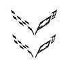 77240 Front/Rear Flag Emblem Insert Overlay Sets, 2014-2019 Chevy Corvette, Gloss Carbon Flash Metallic - image 1