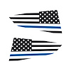 77246 Quarter Window Flag Decal, 2014-2019 Chevy Corvette, Gloss Black, Std USA Flag W/Blue Stripe - image 1