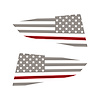 77255 Quarter Window Flag Decal, 2014-2019 Chevy Corvette, Gloss Silver, Std USA Flag W/Red Stripe - image 1