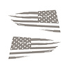 77256 Quarter Window Flag Decal, 2014-2019 Chevy Corvette, Gloss Silver, Distressed USA Flag - image 1