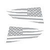 77258 Quarter Window Flag Decal, 2014-2019 Chevy Corvette, Gloss Gray, Distressed USA Flag - image 1