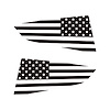 77262 Quarter Window Flag Decal, 2014-2019 Chevy Corvette, Matte Black, Standard USA Flag - image 1