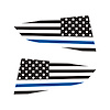 77263 Quarter Window Flag Decal, 2014-2019 Chevy Corvette, Matte Black, Std USA Flag W/Blue Stripe - image 1