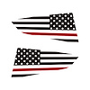 77264 Quarter Window Flag Decal, 2014-2019 Chevy Corvette, Matte Black, Std USA Flag W/Red Stripe - image 1