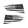 77266 Quarter Window Flag Decal, 2014-2019 Chevy Corvette, Matte Black, Distressed USA Flag - image 1