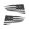 77271 Quarter Window Flag Decal, 2014-2019 Chevy Corvette, Matte Dark Gray, Distressed USA Flag - image 1