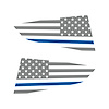 77273 Quarter Window Flag Decal, 2014-2019 Chevy Corvette, Matte Gray, Std USA Flag W/Blue Stripe - image 1