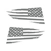 77274 Quarter Window Flag Decal, 2014-2019 Chevy Corvette, Matte Gray, Distressed USA Flag - image 1