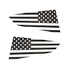 77284 Quarter Window Flag Decal, 2014-2019 Chevy Corvette, Black Carbon Fiber, Standard USA Flag - image 1