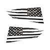 77285 Quarter Window Flag Decal, 2014-2019 Chevy Corvette, Black Carbon Fiber, Distressed USA Flag - image 1
