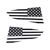 77292 Quarter Window Flag Decal, 2014-2019 Chevy Corvette, Gloss Carbon Flash, Standard USA Flag - image 1