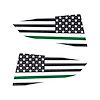 77295 Quarter Window Flag Decal, 2014-2019 Chevy Corvette, Gloss Carbon Flash Met, Std USA Flag W/Green Stripe - image 1