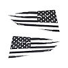 77296 Quarter Window Flag Decal, 2014-2019 Chevy Corvette, Gloss Carbon Flash, Distressed USA Flag - image 1